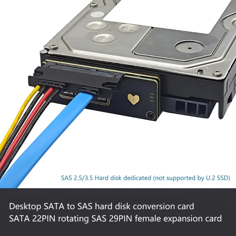 อะแดปเตอร์แปลง 6Gbps การ์ด SATA22Pin ชาย 29Pin หญิงการเชื่อมต่อสำหรับ 2.5 "3.5" Hard