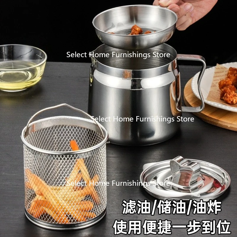 

Подходит для кухонного и бытового масляного фильтра из нержавеющей стали 316/304 с фильтрующей сеткой, масляным баком и горшком для хранения.