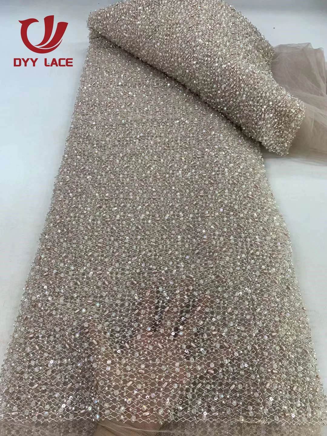 Luxury Nigerian Sequins Stones Lace Fabric 2024 High Quality African Tulle Embroidery Groom Fabrics For Wedding Dress Sewing