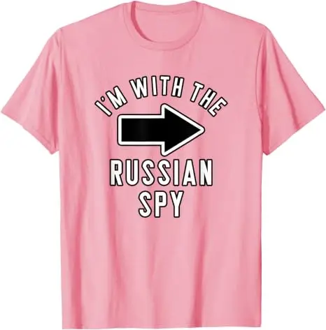 Halloween-Kostümshirts für Paare „Ich bin beim russischen Spion“ T-Shirt Y2K Persönlichkeitsdruck mit sarkastischem Spruch Neuheit – Detail 6