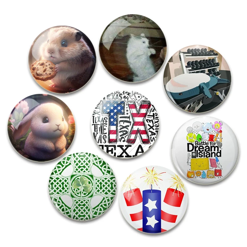 Cute and Interesting Cartoon Pins,Cat Rabbit Hamster Fox Badge,Tinplate Brooches,Breastpin for Backpack Clothes Gift Accessory
