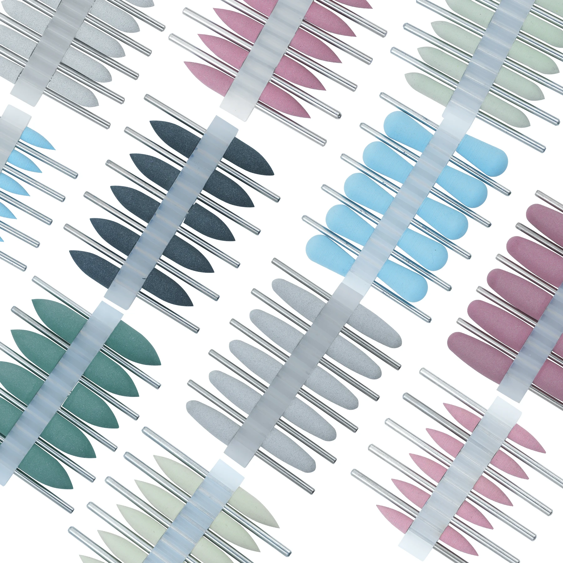 56 Types/Set Dental Silicone Rubber Polishers Burs 7 Colors Teeth Whitening Polishing Drill Tools for Denture & Dental Tools