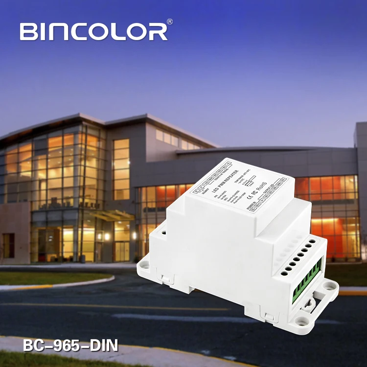 BC-965-DIN dinレールタイプ5CHチャネル定電圧cv led電源リピータアンプDC5V-DC24V入力