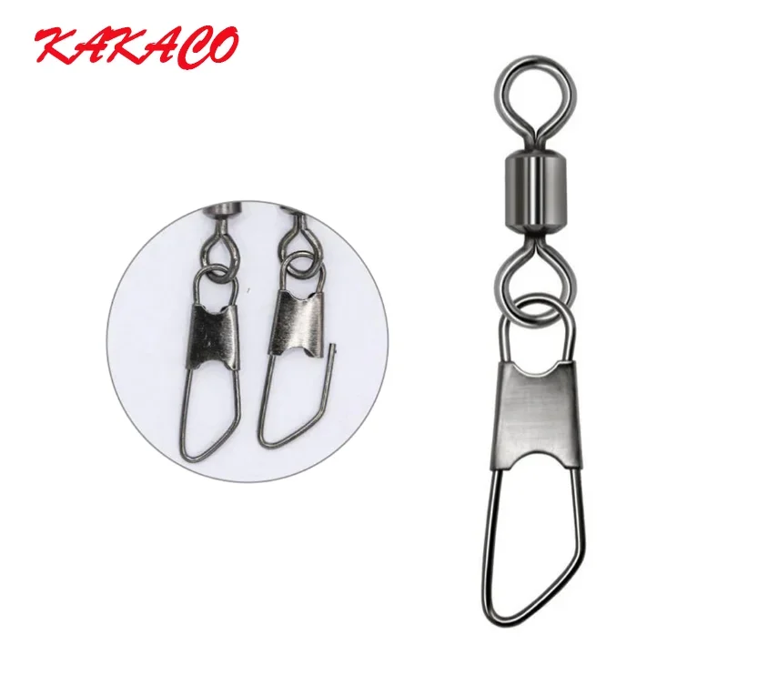 50pcs fishing bucket rolling rotating type A needle fishing bait connector bait catching fish hook line fishing tool