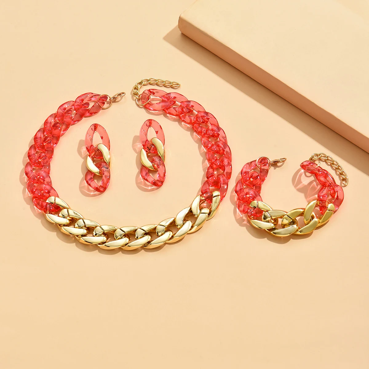 Acrylic Chunky Bright Chain Choker Necklace for Women Trendy Bohemain Long Chains Collares Necklaces Set Fashion Jewelry image 6