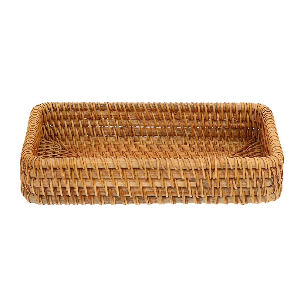 

Rattan Food Basket Woven Storage Container Lightweight Multi functional Snack Fruit Picnic Home Kitchen Desktop ganizer