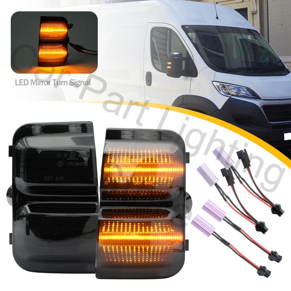

2X For Fiat Ducato Peugeot Boxer Citroen Jumper Opel Movano C 21 22 LED Side Mirror Turn Signal Lights RearViewer Indicator Lamp