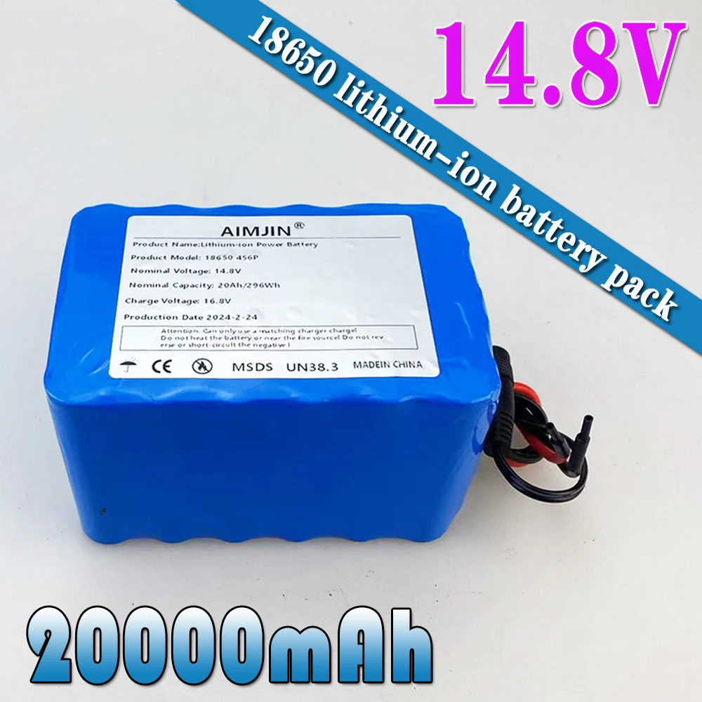 18650 4S6P 14.8V 20Ah Li-Ion Battery Pack Built-in BMS For Night Fishing Lamp Heater Miner's Amplifier Battery Replacement