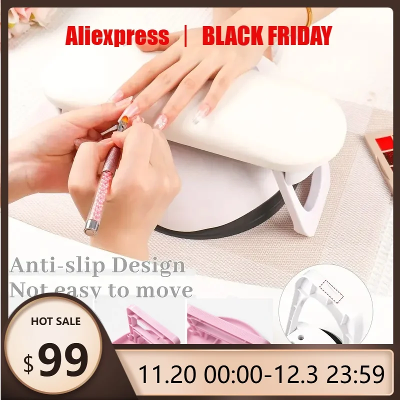 

Складная регулируемая подушка для рук для дизайна ногтей, портативная подушка для подставки для рук для маникюра с утолщенной губкой для салона и домашнего использования