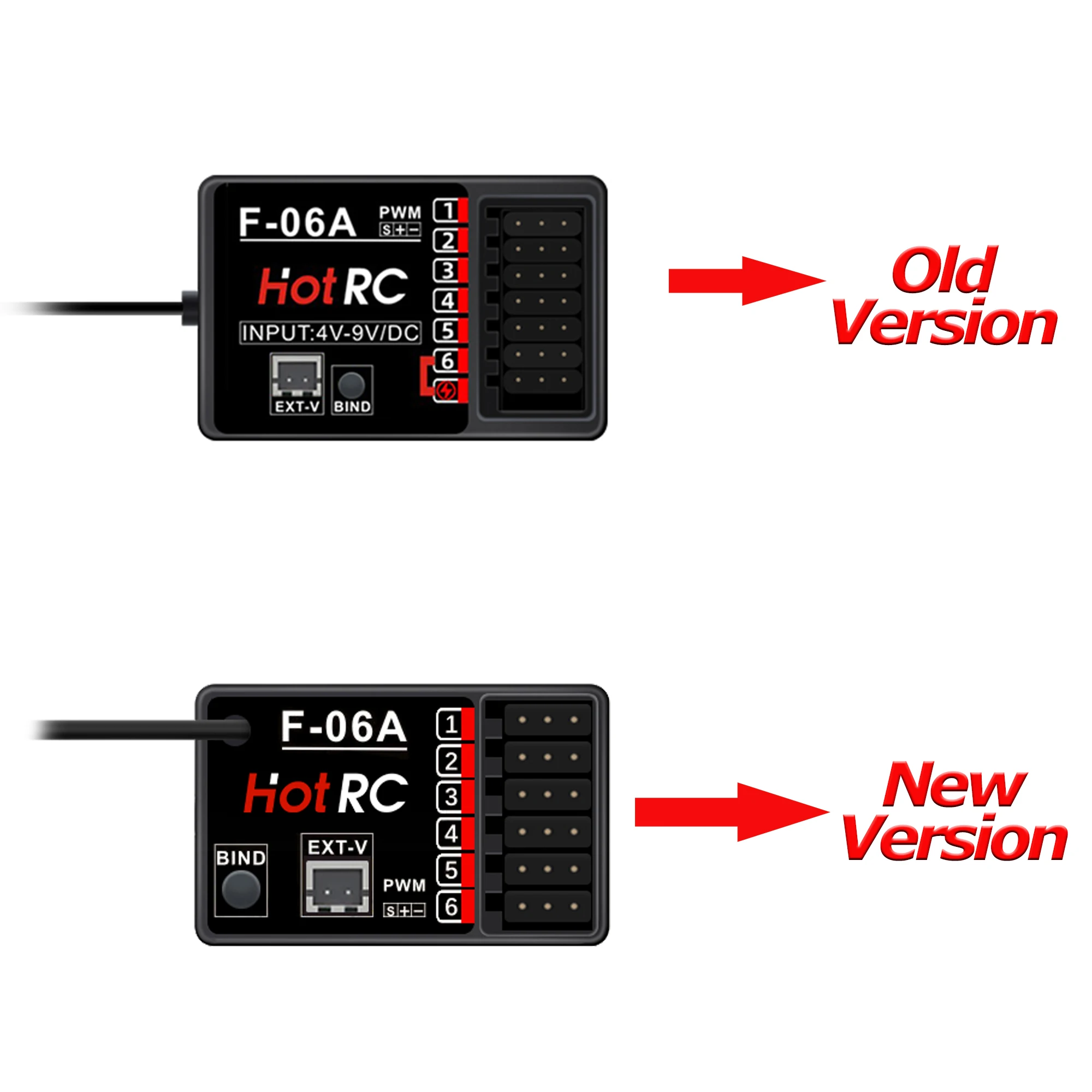 HotRC CT-6A 6CH 2,4G transmisor Control remoto F-06A receptor 4-9V sistema de Radio para RC modelo coche barco tanque oruga TRX4 SCX10