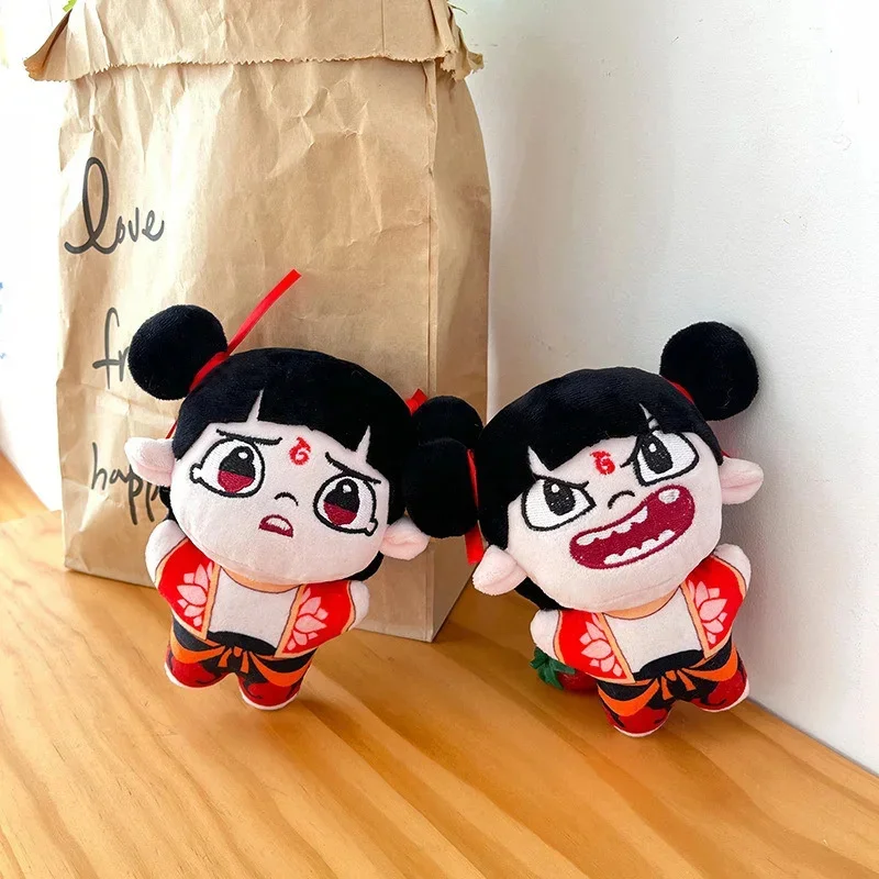 Ne Zha 2 Plush Pendant Cartoon Movie Nezha Stuffed Figure Plushies KeyChain 13cm Various Expression Dolls Toys Birthday Gifts