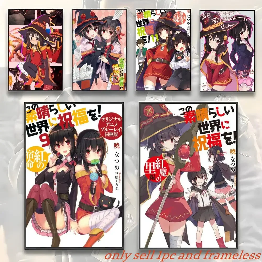 KonoSuba Gods Blessing on This Wonderful World Megumin Poster Wall Stickers for Home Decor Living Room Dormitory Wall Art