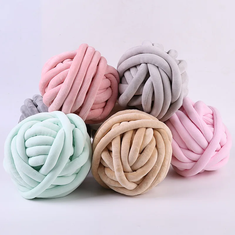 Thick Super Bulky Chunky Yarn Hand Knitting Crochet Soft Big Cotton Diy Arm Knitting Roving Spinning Yarn For Blanket 500g/lot