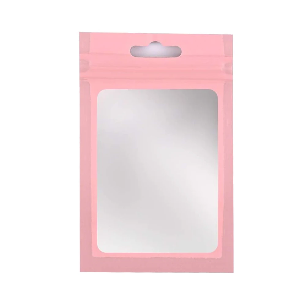 50Pcs Pink Black 7.5x10cm Resealable Mylar Bags with Zip Foil Pouch for Jewelry Food Self Sealing Storage Small Business Supply
