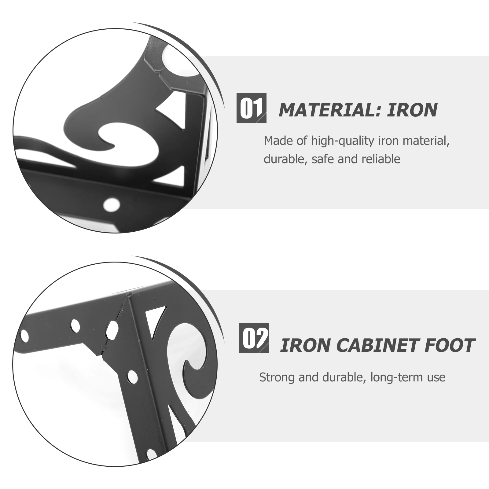 

4 Pcs Metal Furniture Legs Iron Table Feet Adjustable Height Durable Thick Design Strong Bearing Capacity Modern StyleBracket