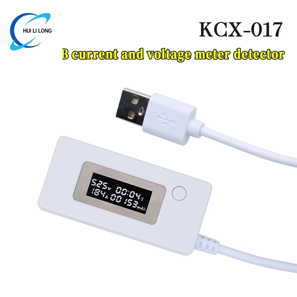 KCX-017 الأبيض الذيل مقياس التيار الكهربائي شاشة الكريستال السائل USB صغير الجهد الحالي مراقبة السعة تستر متر 4-30 فولت كاشف اختبار الطاقة المحمول