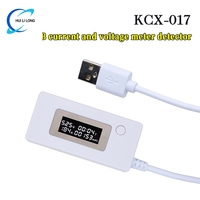 KCX-017 White tail ammeter LCD display Mini USB Voltage Current capacity Monitor tester meter 4-30V Detector Mobile power tester