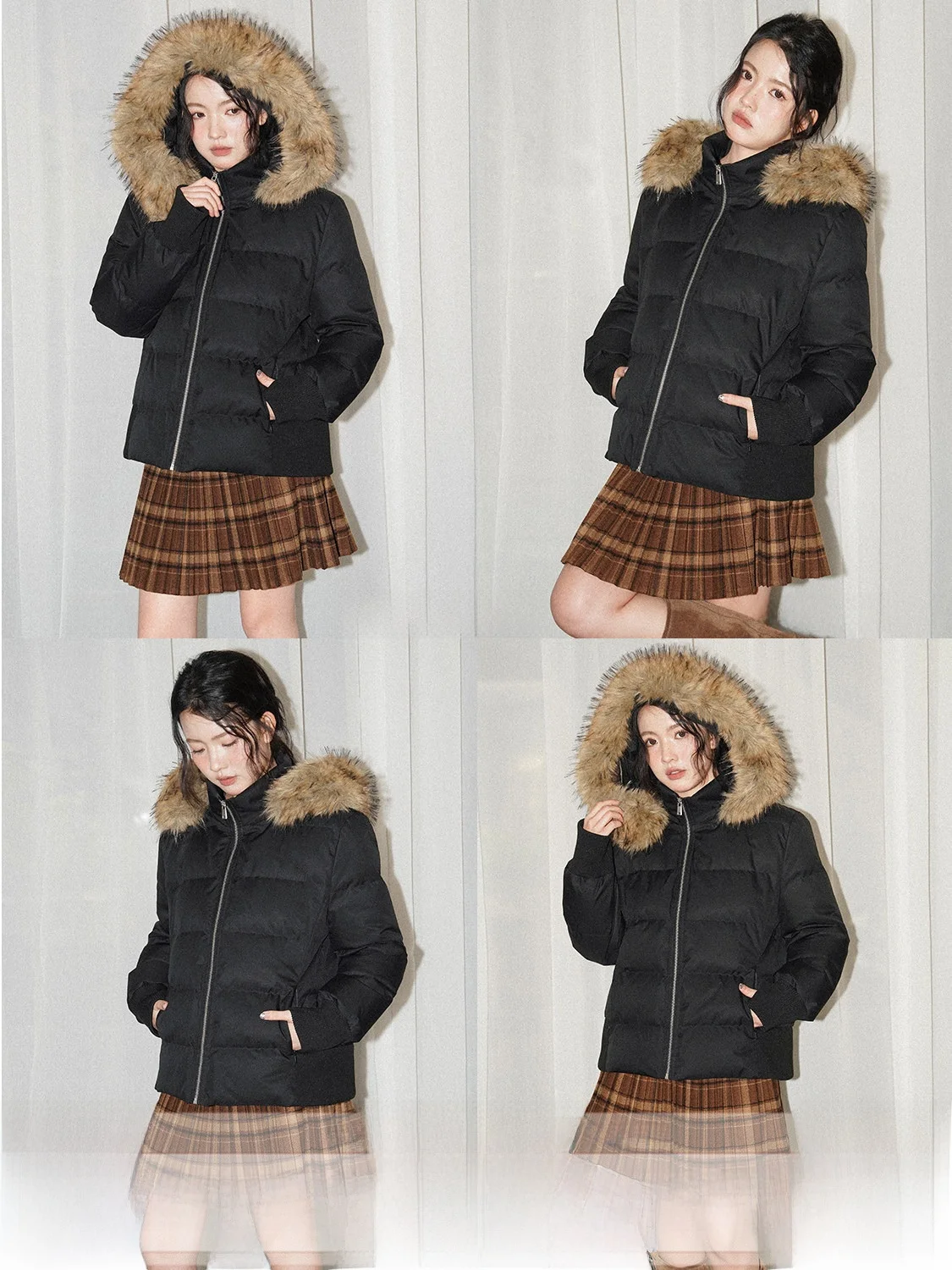 

JINGU Soft Heart Bread Winter Coat Hooded down Jaet Warm Loose Fit Ladies Casual Sle Polyester Fiber White Du down Filling