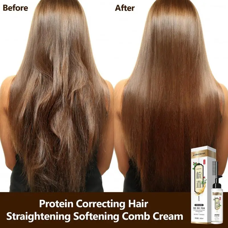 Straightening Cream Gloss Hair Straightening Balm Softening Cream Natural Ingredients Moisturizing Hair May Enhance Hair