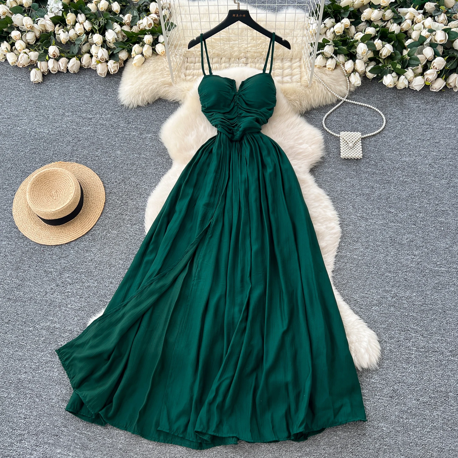 

sexy slim split off shoulder sleeveless dress Chic Summer fairycore Vestidos Vacation women clothing Beach dresses