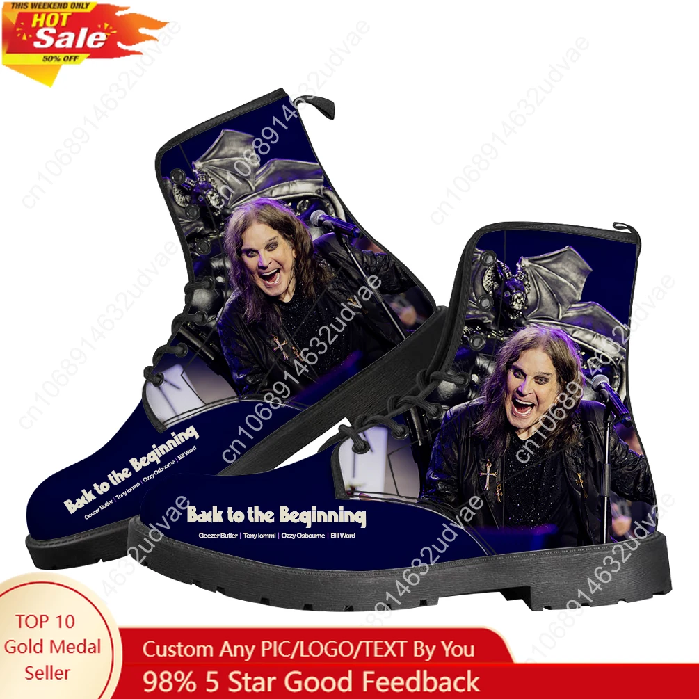 

Ozzy Osbourne 1948-2025 Boots Mens Womens Teenager Leather Shoes Casual Boot Back To The Beginning Print On Demand Custom Shoe