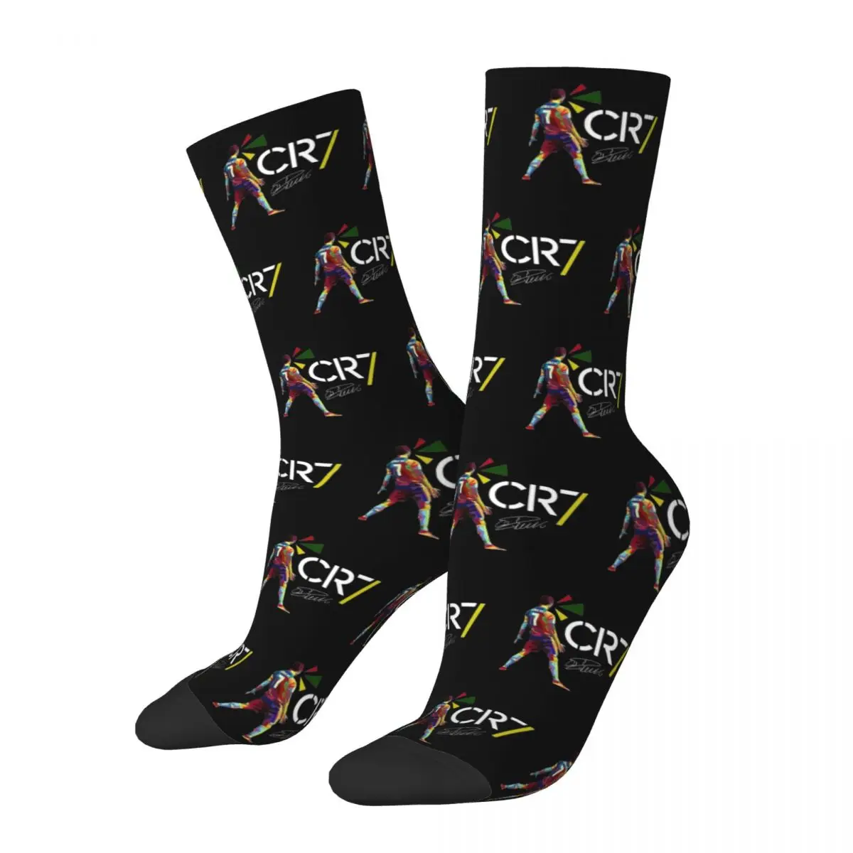 Winter Warm Crazy Design Men\'s Women\'s CR7 Cristiano Ronaldo Socks Sweat Absorbing Basketball Socks