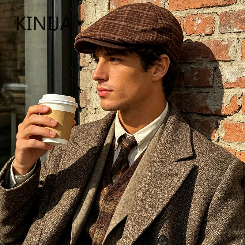 Dünne Britische Baskenmütze für Sommer, Herren und Damen, Vintage Casual Flachmütze für Frühling und Herbst, Modische Schirmmütze, Damen Newsboy-Mütze, Verstellbar