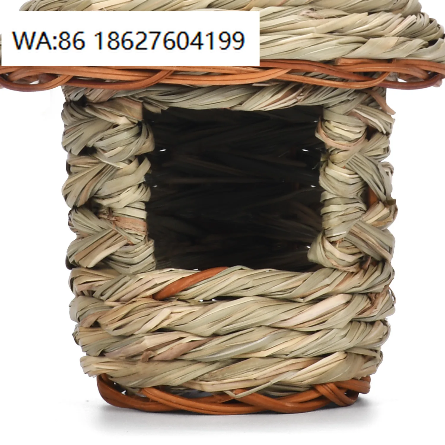 smart bird feeder house solar Handwoven Straw Nest Parrot Hatching Breeding Grass Cave Garden Supply Birds Humming for Lawn Home