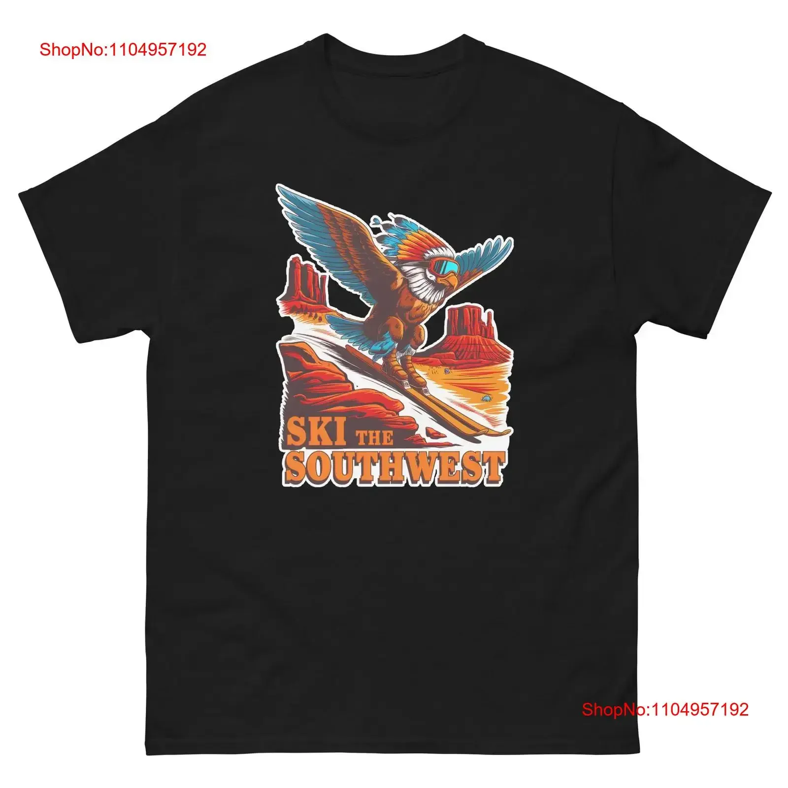 

Футболка Ski The Southwest Thunderbird Skiing Skier Animal, винтажная стираная универсальная стильная уличная одежда с графическим рисунком