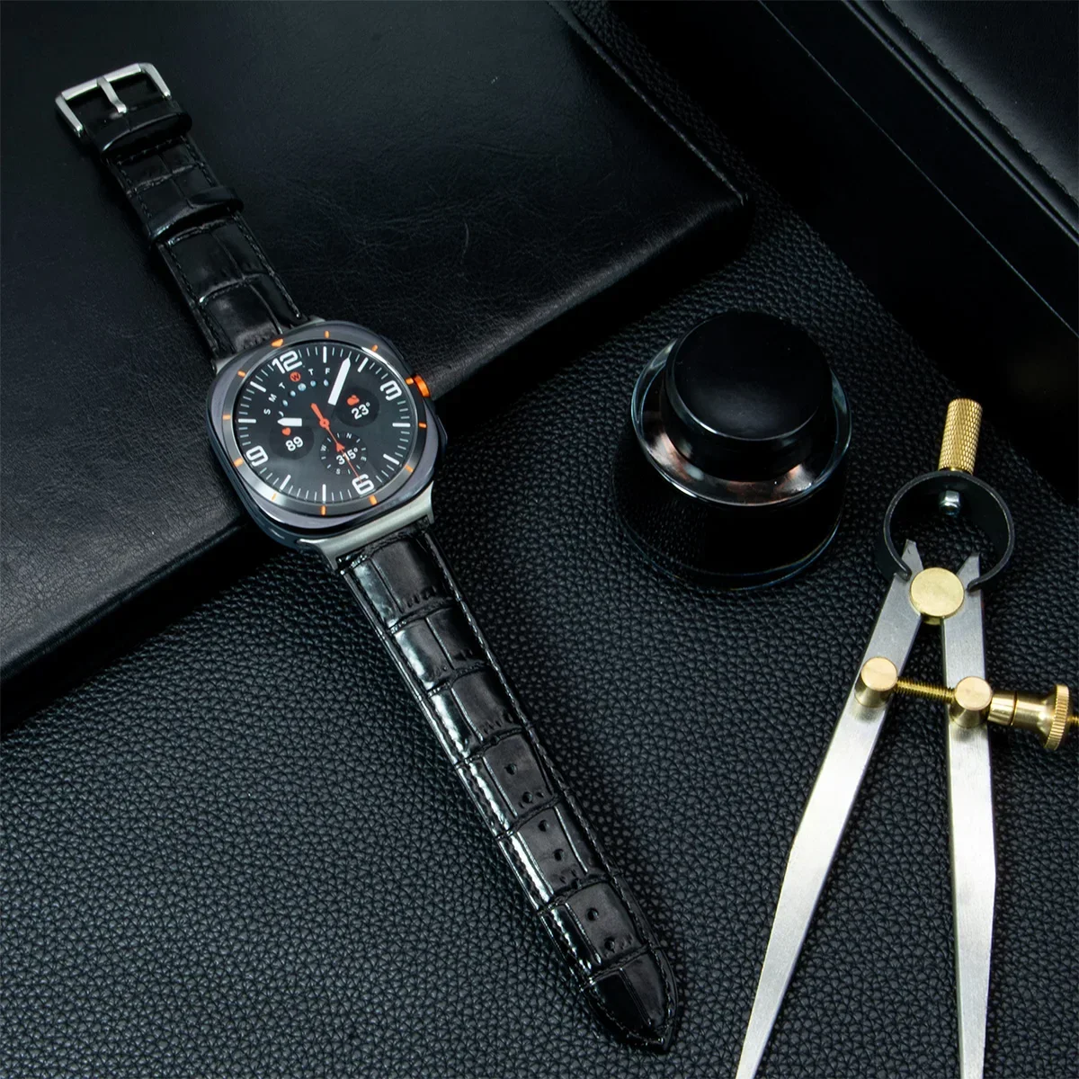 Кожаный ремешок для часов Samsung Galaxy Watch 7 Ultra 47 мм, разъем из нержавеющей стали, аксессуар, Galaxy Watch 7ultra, женский и мужской ремешок