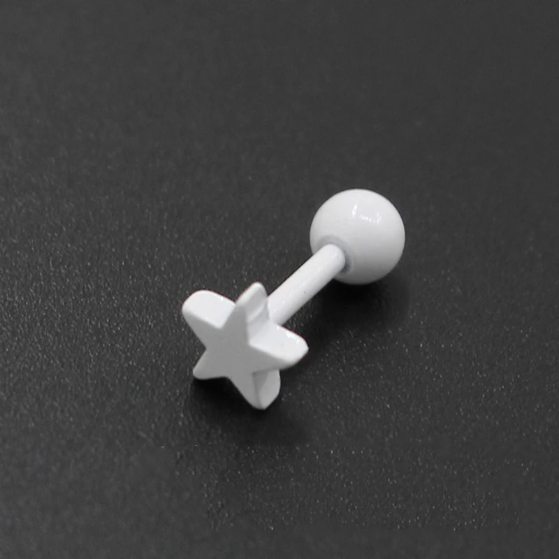1pc Bunte Stern Stud Ohrringe für Frauen Ohr Piercing Edelstahl Barbell Tragus Knorpel Ohrring Helix Conch Nette Schmuck – Detail 9