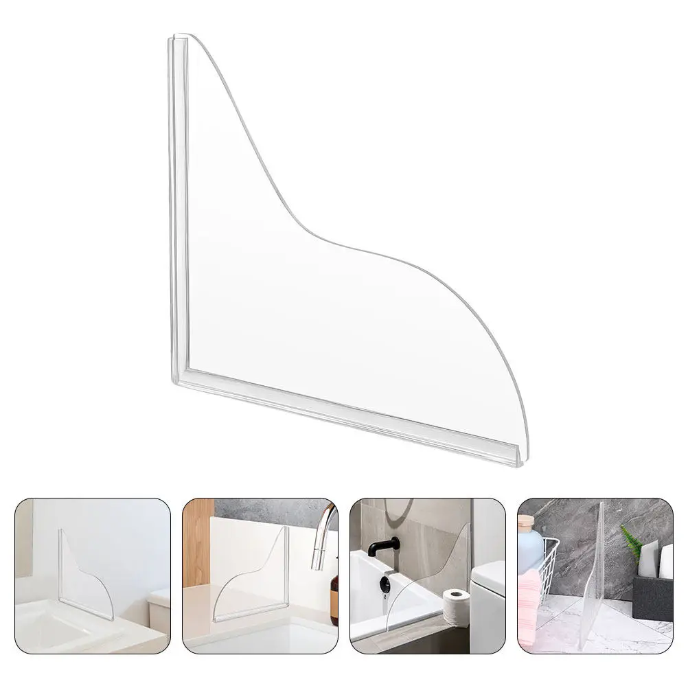 2Pcs Shower Splash Guard Acrylic Water Barrier for Bathtub Sink Clear Waterproof Panel Prevent Water Overflow Bathroom Splash