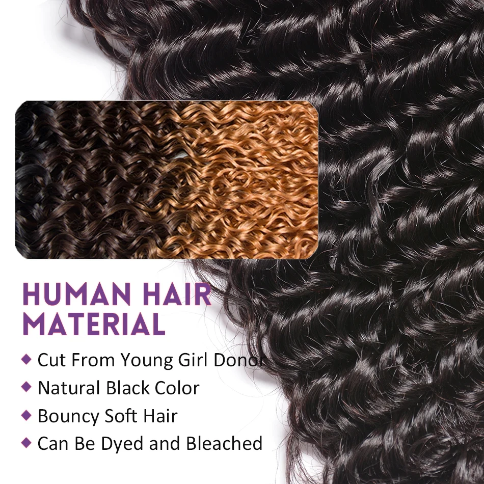 Deep Wave Bundles 100% menschliches Haar Bündel peruanisches Haar 32 Zoll lockige Web bündel weiche rohe Haar verlängerungen lose tiefe Bündel