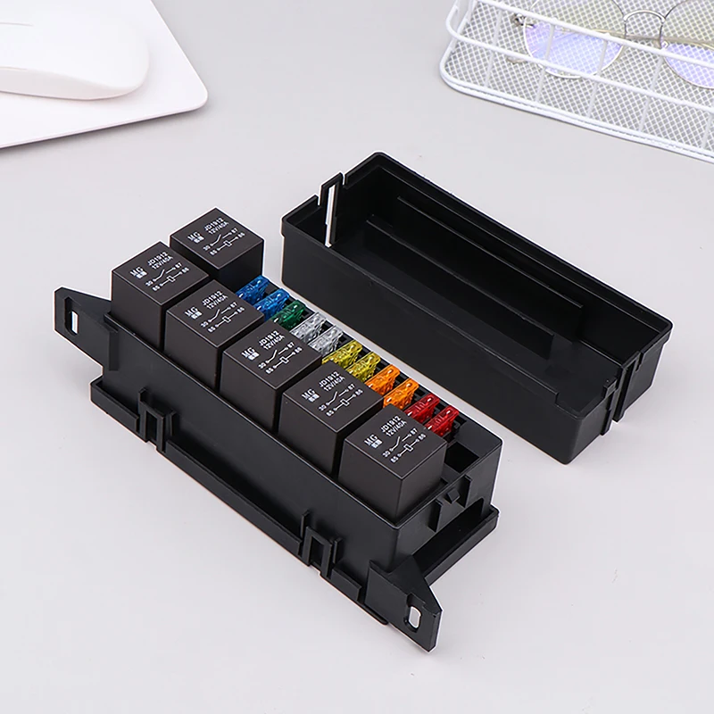 

Новый 12 В автоматический 11-контактный блок предохранителей управления блоком предохранителей с 4-контактным реле и предохранителями для автомобильного автомобиля, морского грузовика, прицепа, лодки