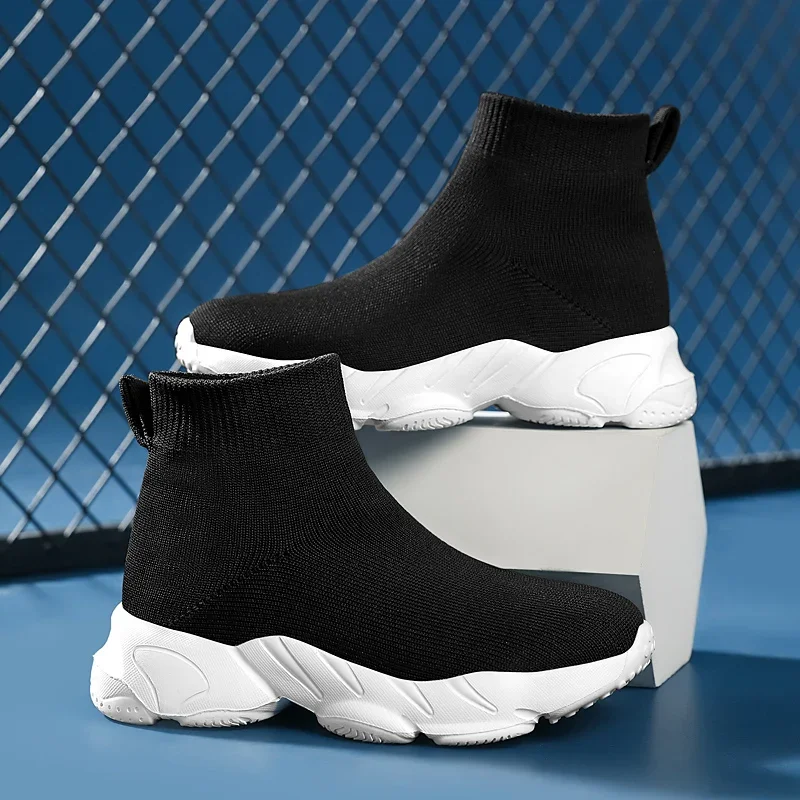 Kids Shoes Girls Sneakers Fashion Knit Luxury Designer High Top Shoes Comfortable Casual Running Sports Tennis Shoes for Girls