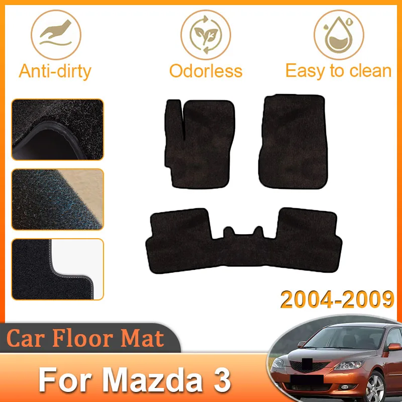 

Car Mats Floor For Mazda 3 Mazda3 Axela BK 2004~2009 2007 Anti-dirty Pads Flannel Rugs Floor Carpet Foot Cover Auto Accessories