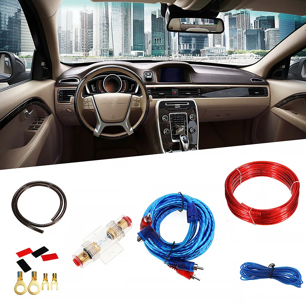 10GA Amplifier Wiring Kit Car Audio Speaker Subwoofer Installation Cable 60Amp Fuse Holder Set