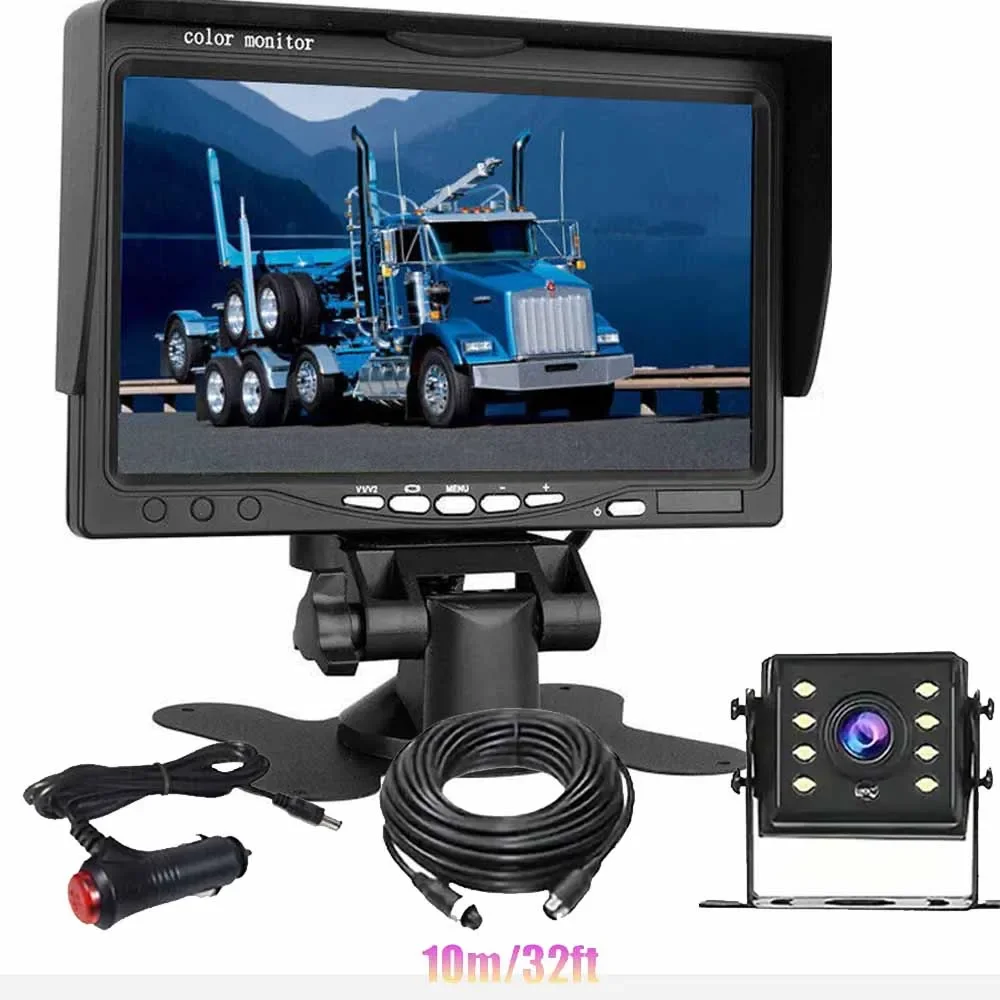 

Bileeko 7" Car Monitor with Rear view Camera for Truck Parking Waterproof Security Reversing Camera HD Screen Universal