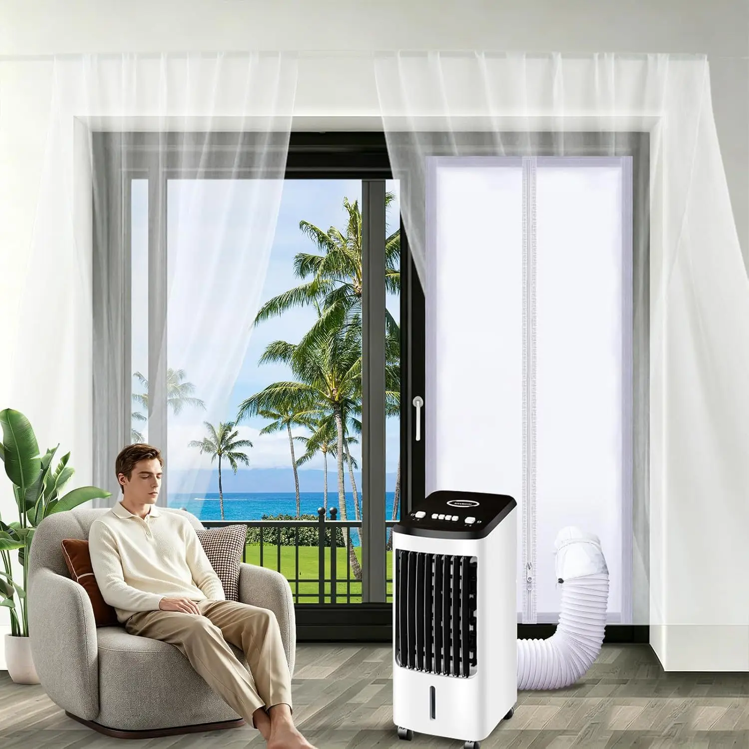 sliding-door-ac-sealing-cloth-for-portable-ac-units-and-tumble-dryers210t-polyester-with-4-zippersheat-blocker-for-patio-door