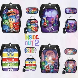 Disney Movie Shoulder Bag Set para crianças, mochilas, lápis, lancheira, presente de volta à escola, do avesso 2, camada única, 16