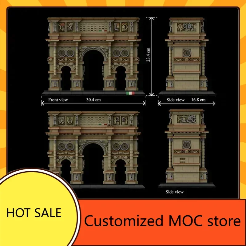 3101PCS 아르코 디 콘스탄티노 MOC 퍼즐 스트리트뷰 건축물 휴일 창의적 생일 조립 장난감 크리스마스 선물 어린이용