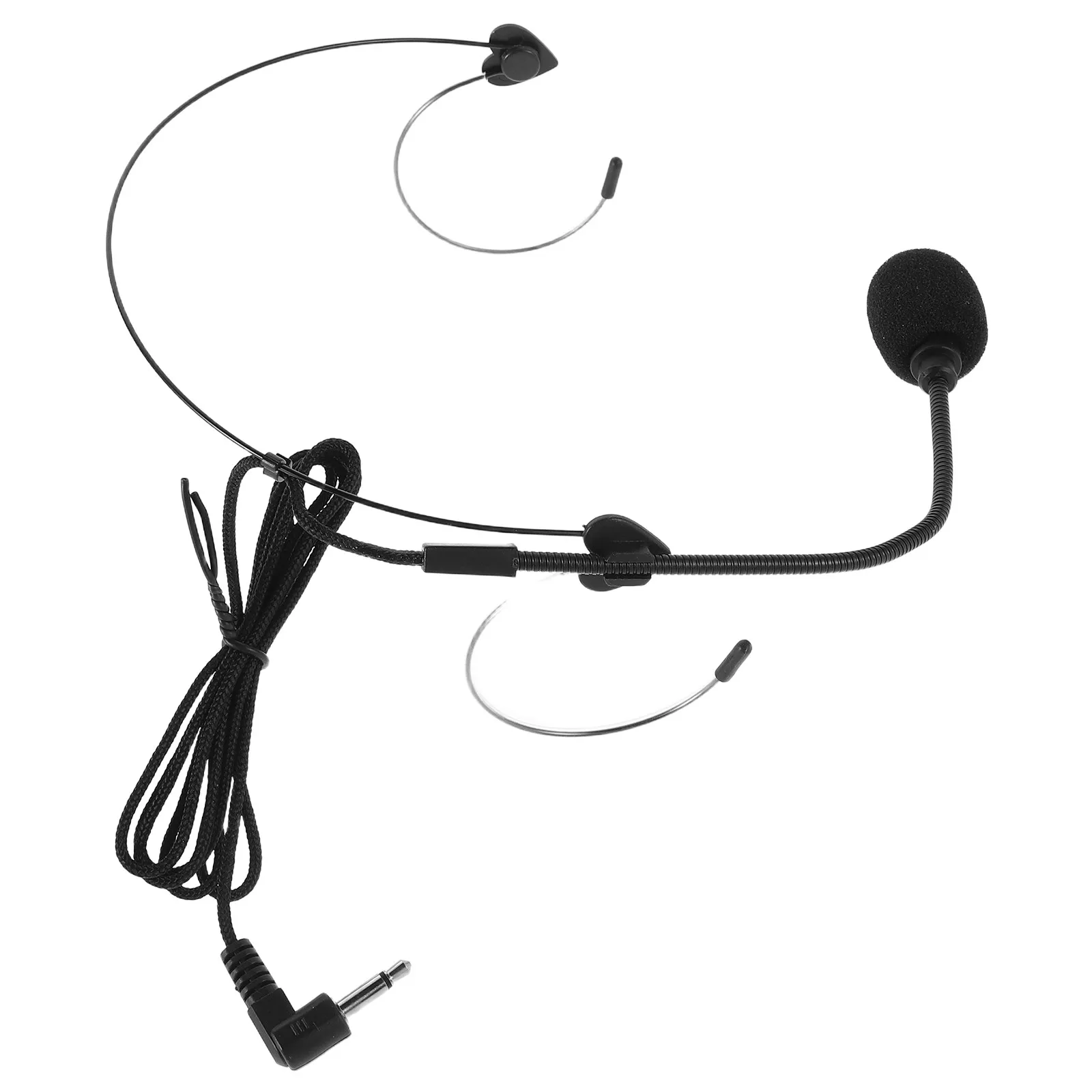 Wired Headset Microphone Small Mic Over Ear Hanging Condenser Mic Flexible 3.5L Plug for Teachers Tour Guides Trainers Voice