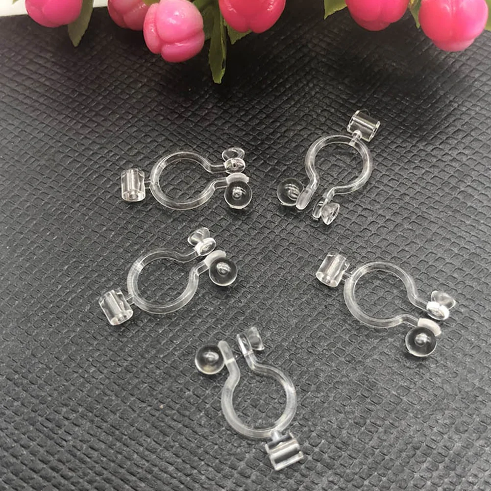 

50pcs Earring Converter Clip Backs Clear Resin DIY Supplies Non Piercing Silicone Jewelry Making Accessories Craft Kits