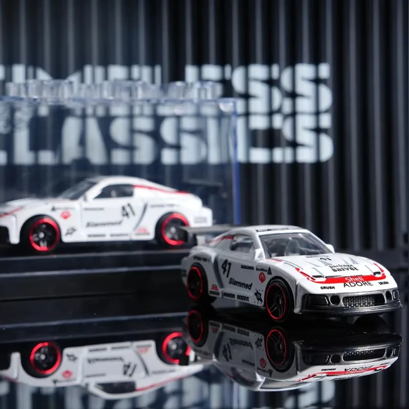 White No.41 "Slammed" Racing Diecast Car - Red Wheel Rim, 1:64 Scale Model, Pull Back Toy, Collectible for Car Enthusiasts & Kid - view 2