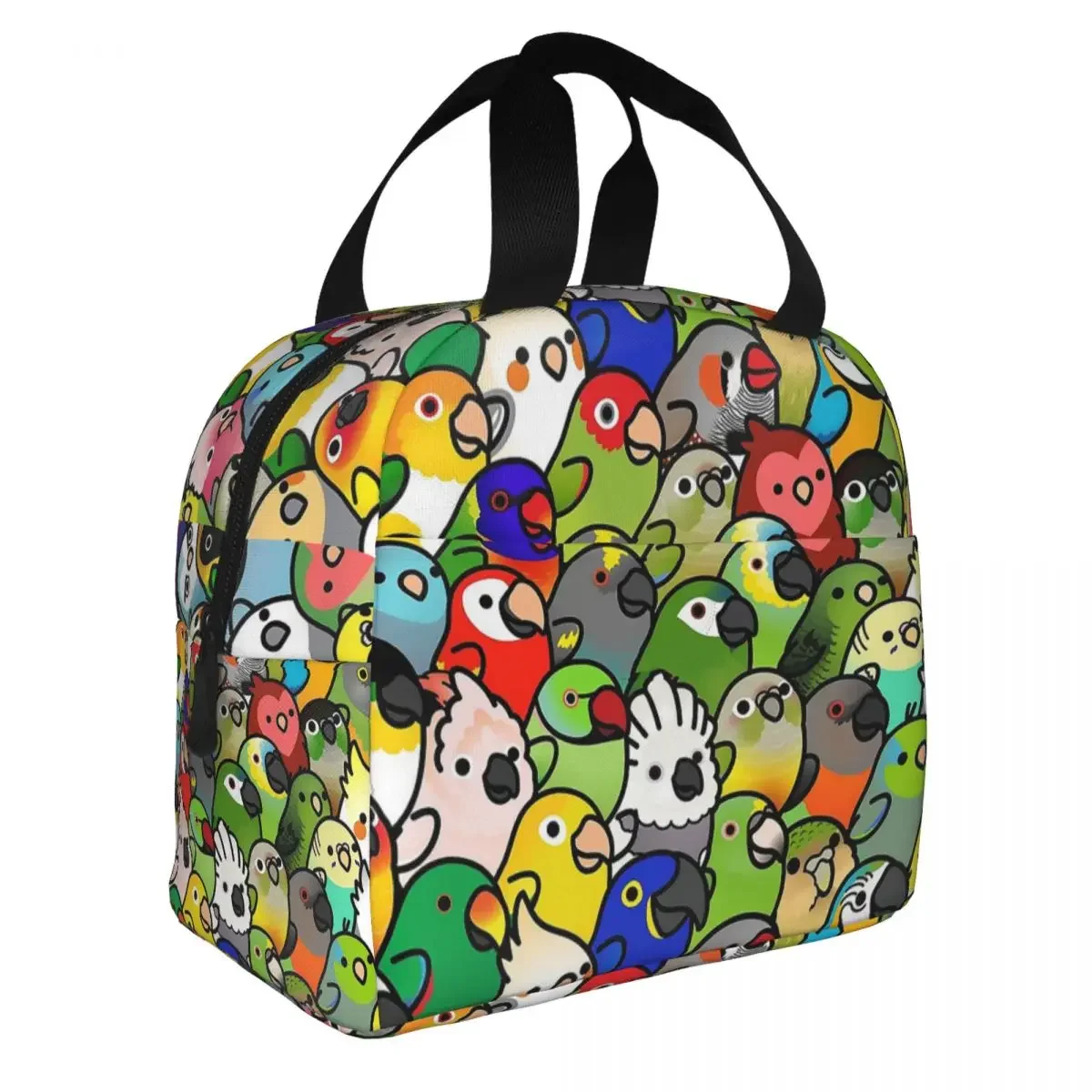 Everybirdy Pattern Mask Insulated Lunch Bag Thermal Bag Reusable cockatiel Large Tote Lunch Box Food Handbags Beach Travel