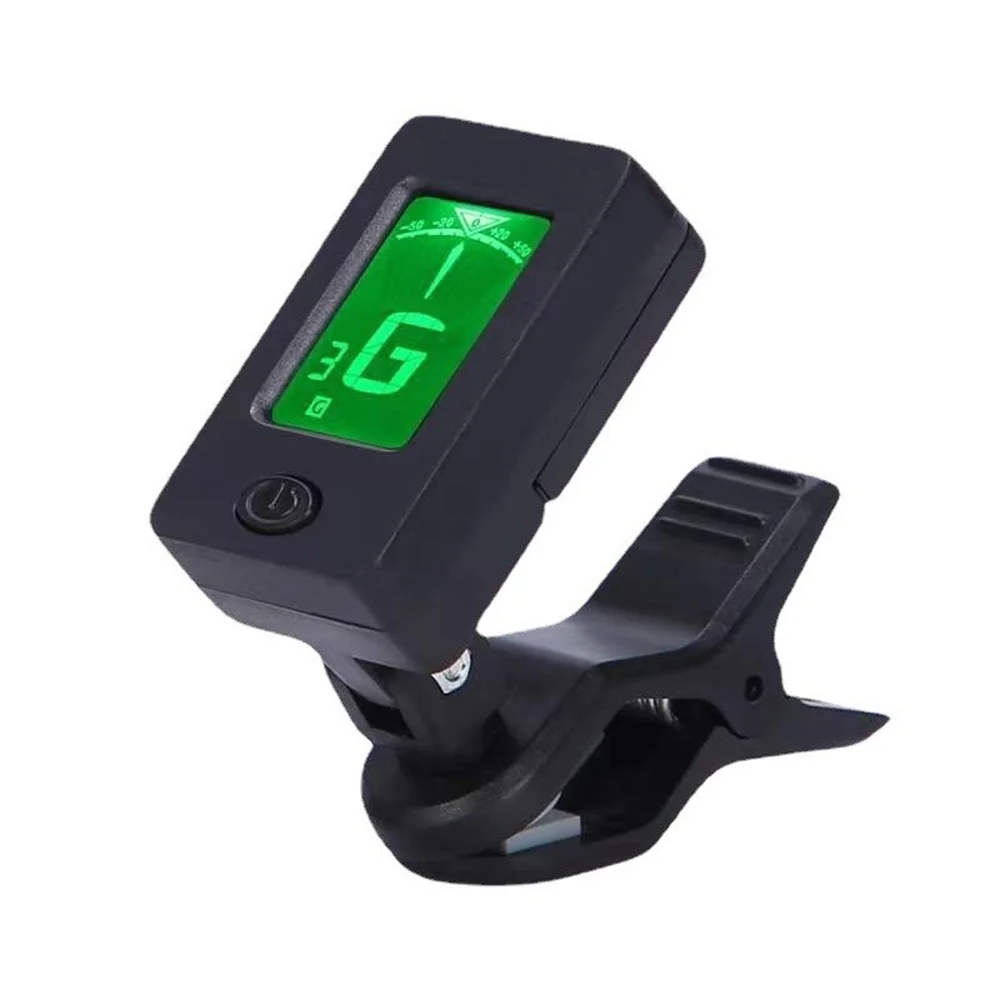 Guitar Tuner Digital Clip-On Tone Tuner for Electric Urikri Bass Violin Universal 360 Degree Rotatable Sensitive Built-in Batter