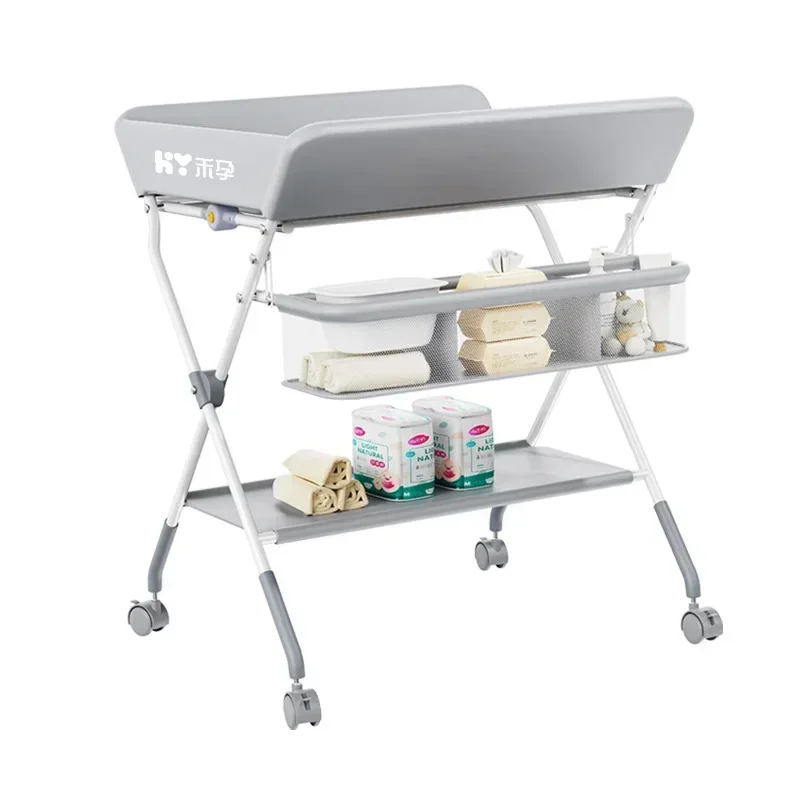 Simple Changing Table Baby Care Table Newborn Baby Changing Table Massage Touch Foldable Bedroom Organizer And Storage Shelves