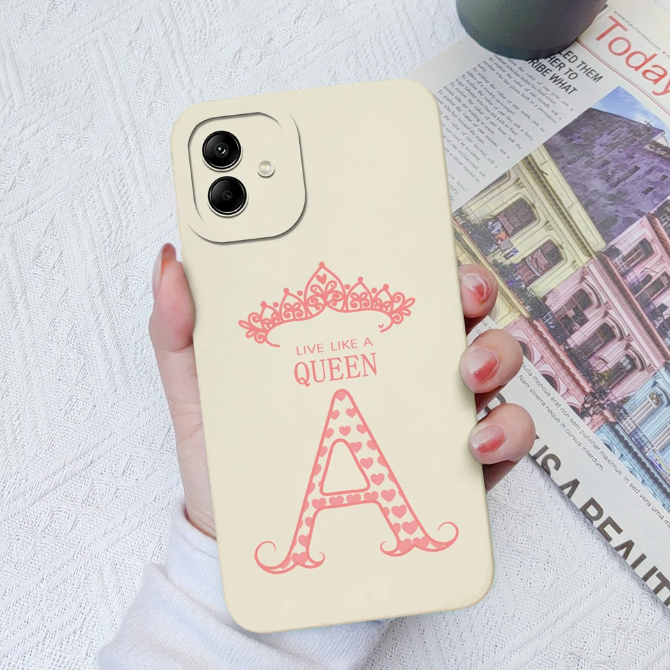 Cases For Samsung Galaxy A04 4G A04E A05 A05S King Queen Initial Letter Cover Protective Funda For A 04 A 04E A 05 A 05S Coque