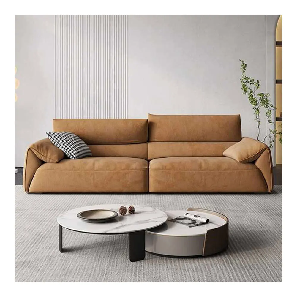 Small apartment simple microfiber fabric sofa furniture