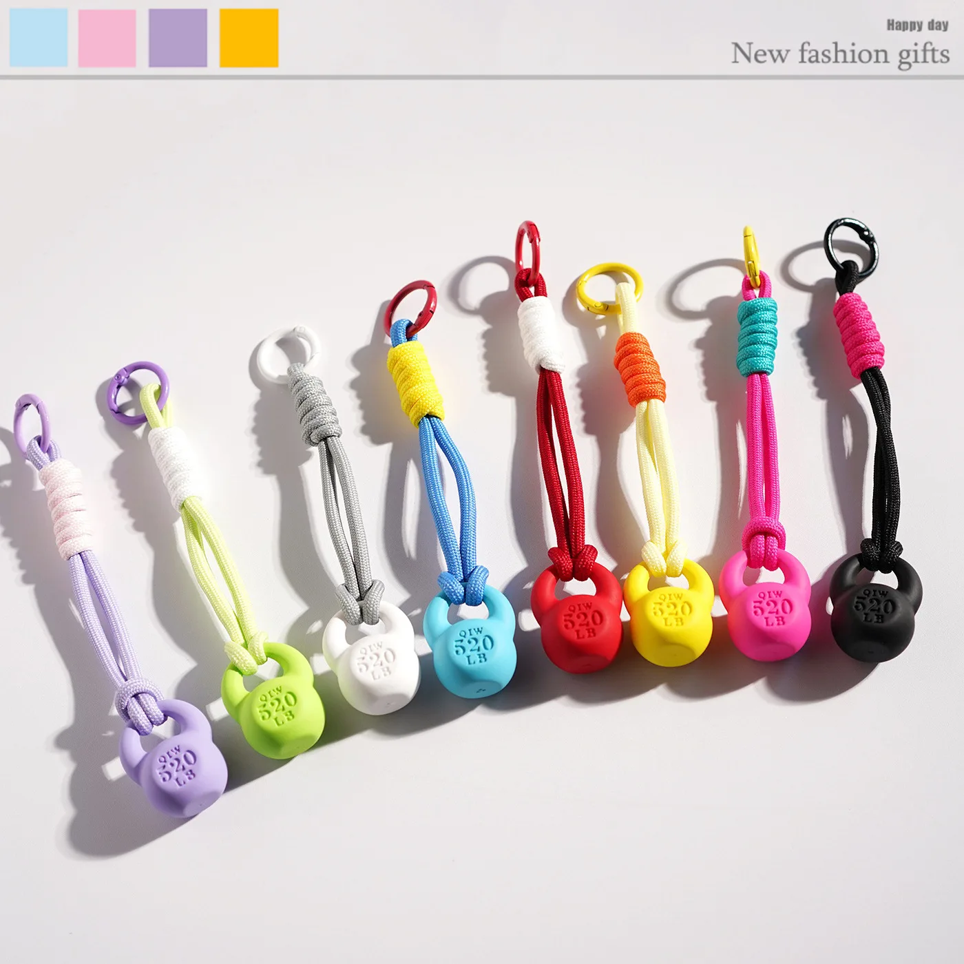 New Kettlebell Pendant Fitness Series Keychains For Women Y2k Bag Pendant Car Key Chains Jewelry Gift Decoration Accessories